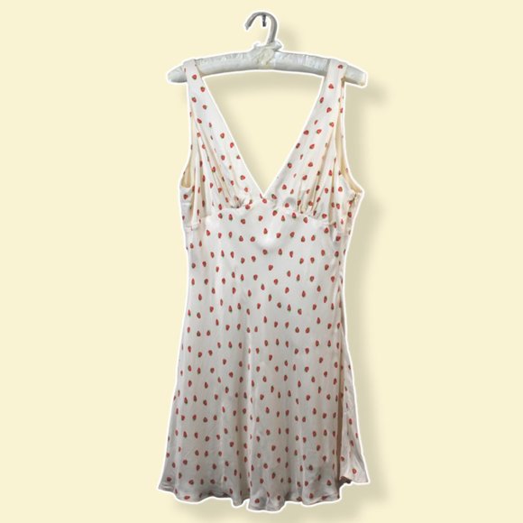 Zara NWT strawberry print summer dress, Size L - Picture 1 of 5